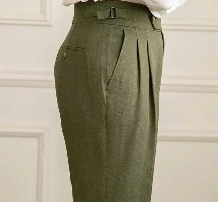 Antonios naples cotton-linen pants summer comfort fit - AntoniosClothing - Ivory
