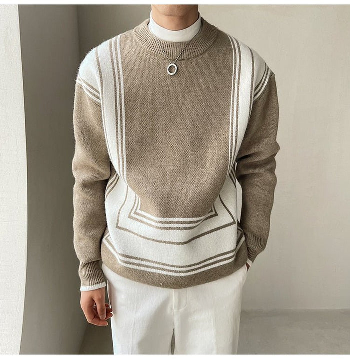 Antonios O-Neck Homme Sweater - AntoniosClothing - Khaki
