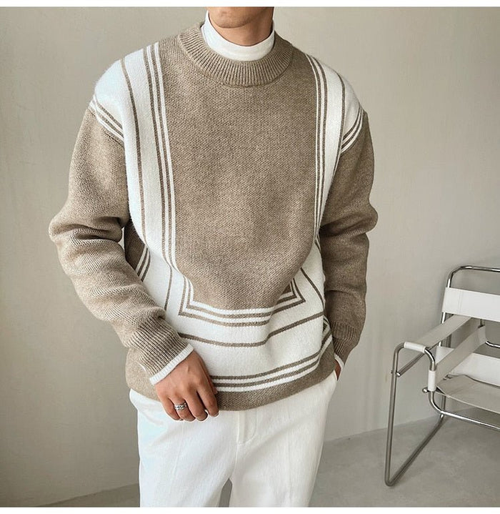 Antonios O-Neck Homme Sweater - AntoniosClothing - Khaki