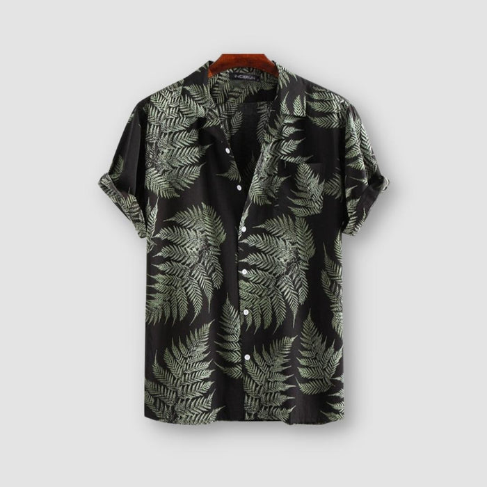 Antonios Palmier Printed Shirt - AntoniosClothing - Black