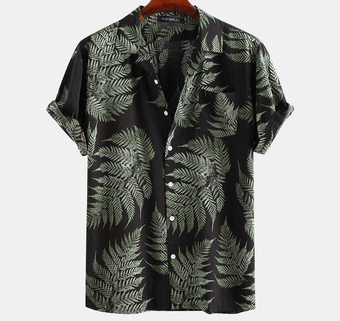 Antonios Palmier Printed Shirt - AntoniosClothing - Black