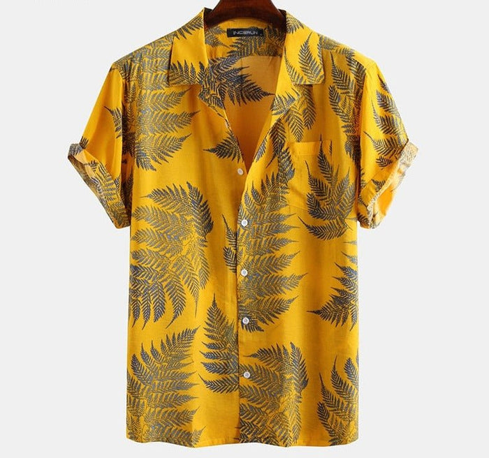 Antonios Palmier Printed Shirt - AntoniosClothing - Yellow
