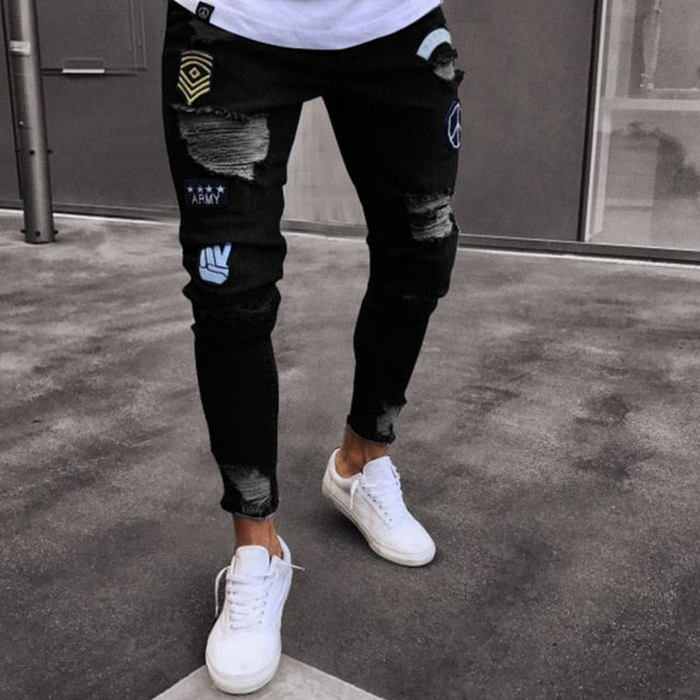 Antonios Parker Ripped Jeans - AntoniosClothing - Black