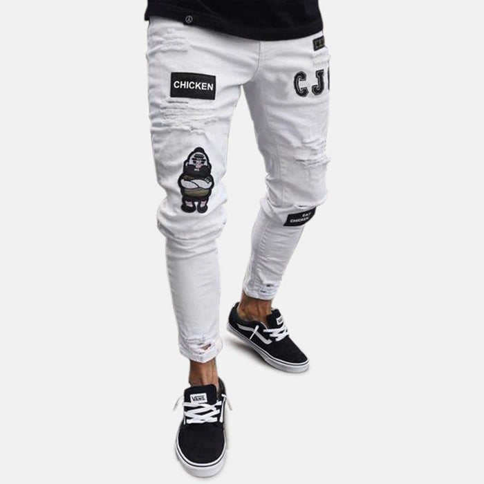 Antonios Parker Streetwear Jeans - AntoniosClothing - White