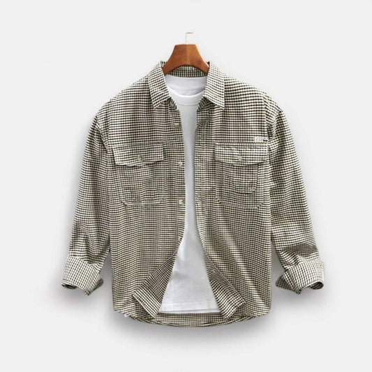 Antonios plaid summer shirt - AntoniosClothing - Dark Brown