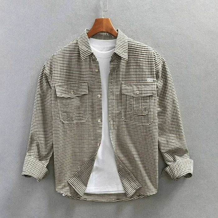 Antonios plaid summer shirt - AntoniosClothing - Dark Brown