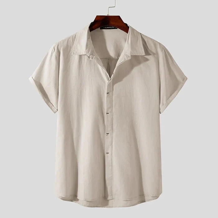 Antonios Pure Cotton Shirt - AntoniosClothing - Beige