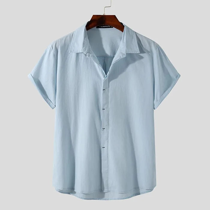 Antonios Pure Cotton Shirt - AntoniosClothing - Blue