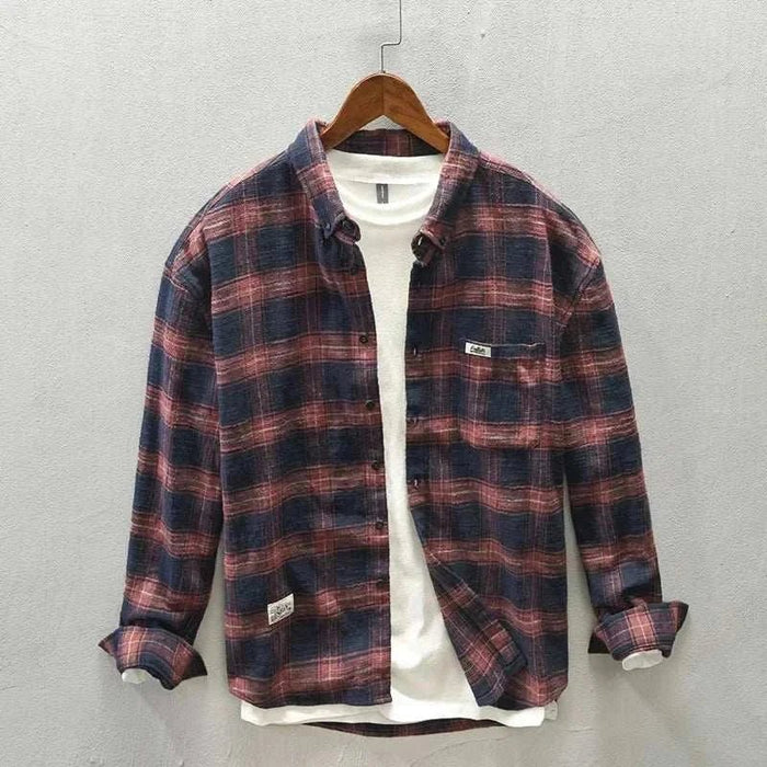 Antonios pure cotton summer shirt - AntoniosClothing - jujube red