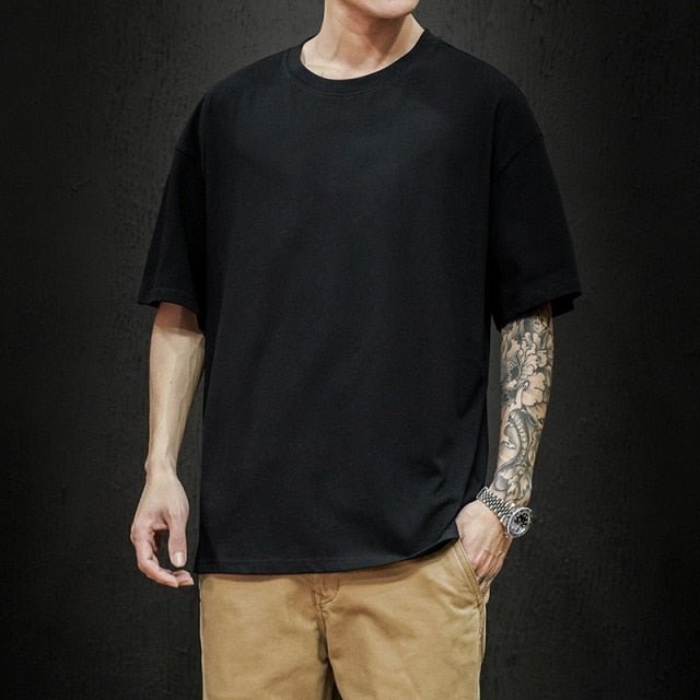Antonios Pure Cotton T-Shirt - AntoniosClothing - black