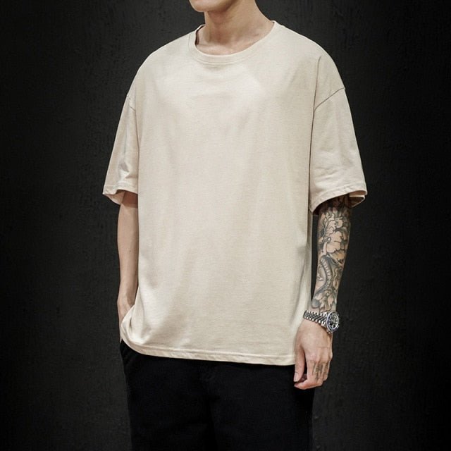 Antonios Pure Cotton T-Shirt - AntoniosClothing - Light Khaki
