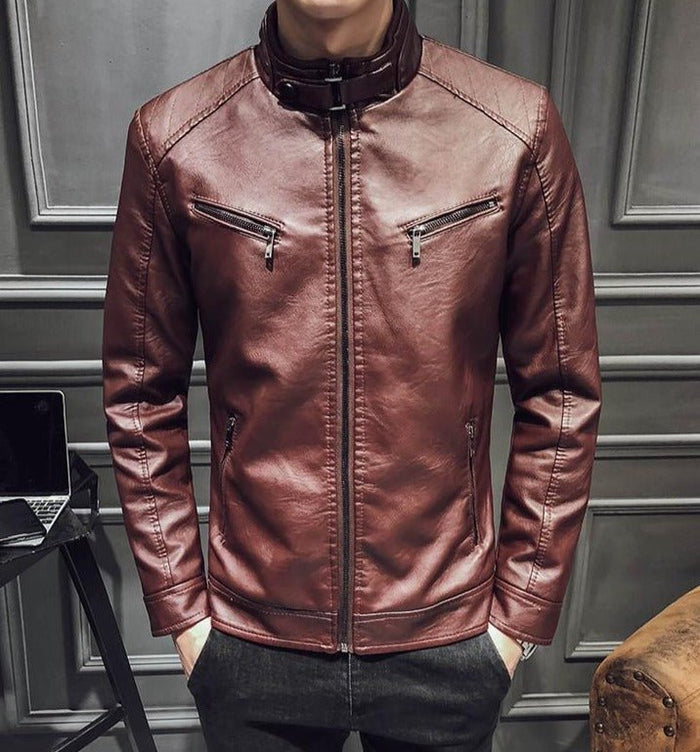 Antonios Randy Leather Jacket - AntoniosClothing - Burgundy
