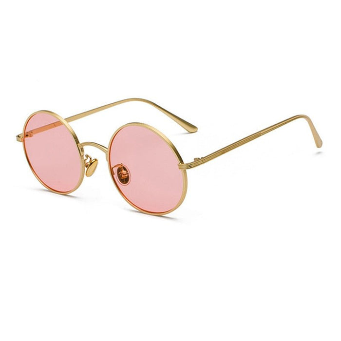 Antonios Round Sunglasses - AntoniosClothing - Gold-Pink