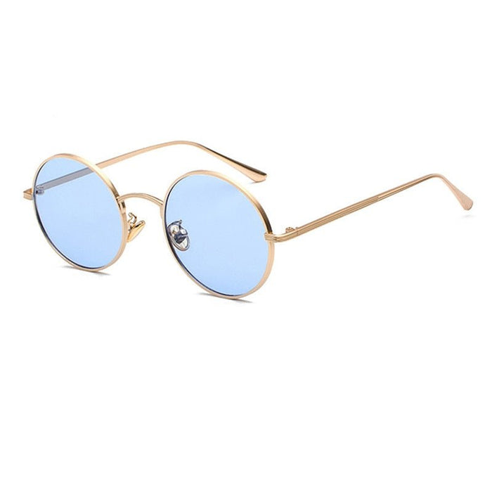Antonios Round Sunglasses - AntoniosClothing - Gold-Blue