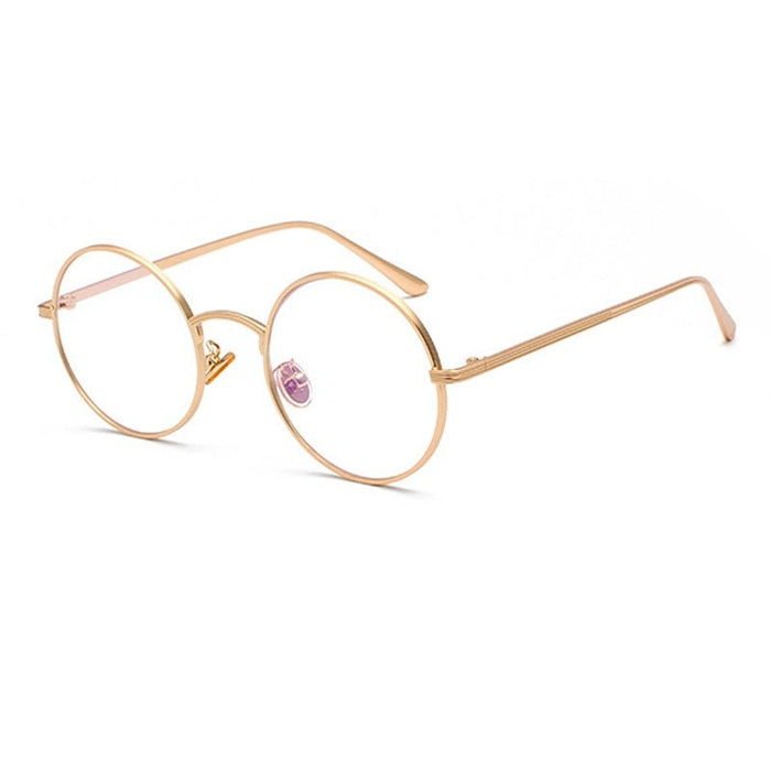 Antonios Round Sunglasses - AntoniosClothing - Gold-Clear