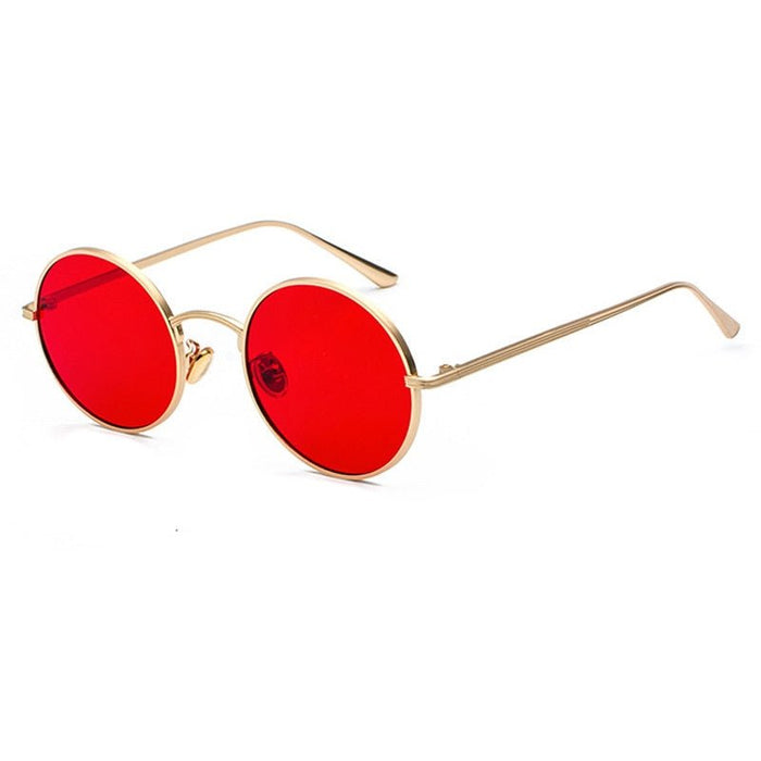 Antonios Round Sunglasses - AntoniosClothing - Gold-Clear