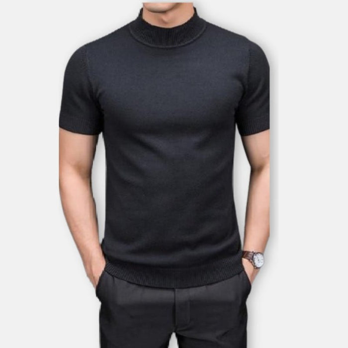 Antonios Semi-High Collar Sweater - AntoniosClothing - black