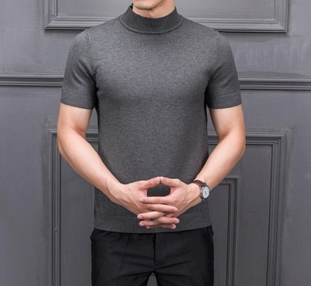 Antonios Semi-High Collar Sweater - AntoniosClothing - gray