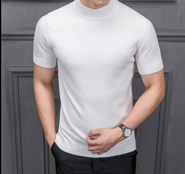 Antonios Semi-High Collar Sweater - AntoniosClothing - white