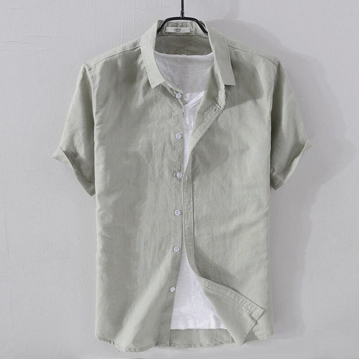Antonios Short-sleeve Linen Shirt - AntoniosClothing - Green