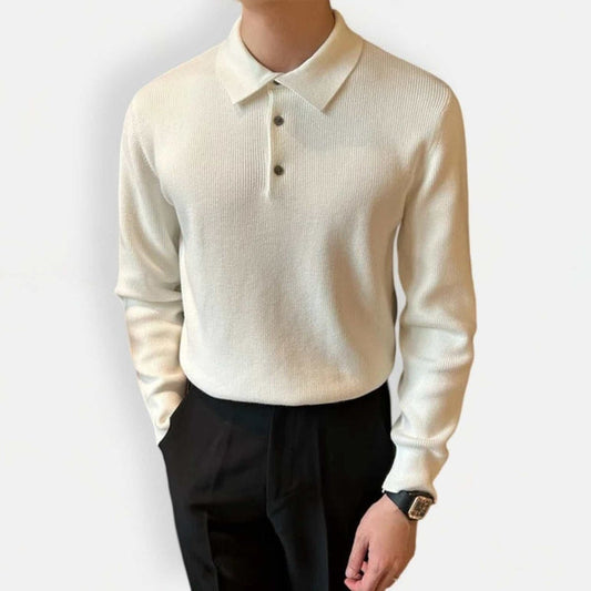 Antonios slim fit polo sweater - AntoniosClothing - White