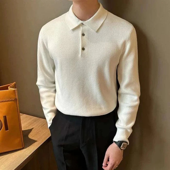 Antonios slim fit polo sweater - AntoniosClothing - White