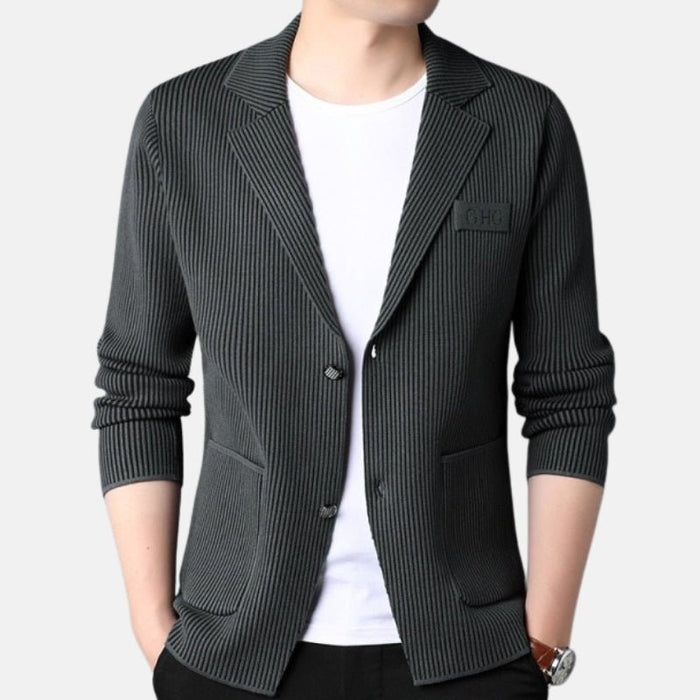 Antonios Smart Stripe Jacket - AntoniosClothing - Grey