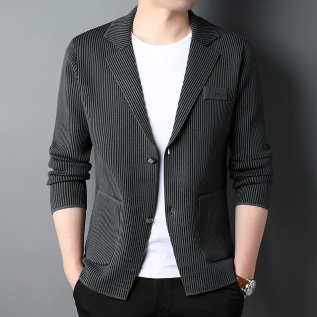 Antonios Smart Stripe Jacket - AntoniosClothing - Grey