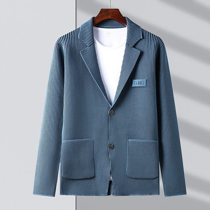 Antonios Smart Stripe Jacket - AntoniosClothing - blue