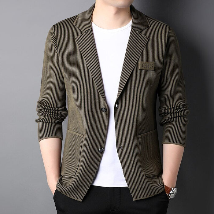 Antonios Smart Stripe Jacket - AntoniosClothing - blue