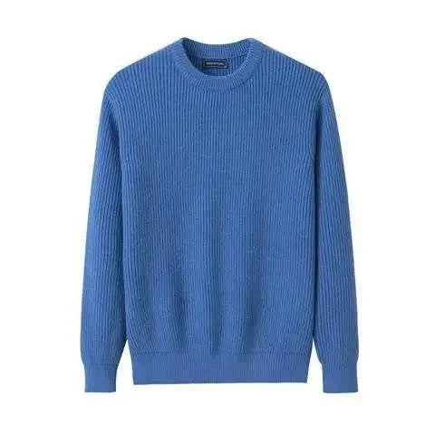 Antonios solid round neck knit sweater - AntoniosClothing - White
