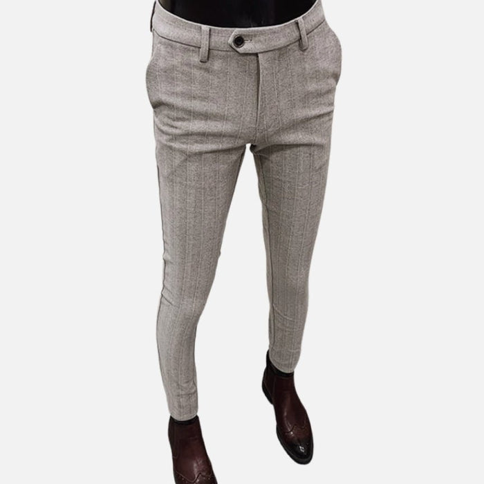 Antonio Striped Pants - AntoniosClothing - Khaki