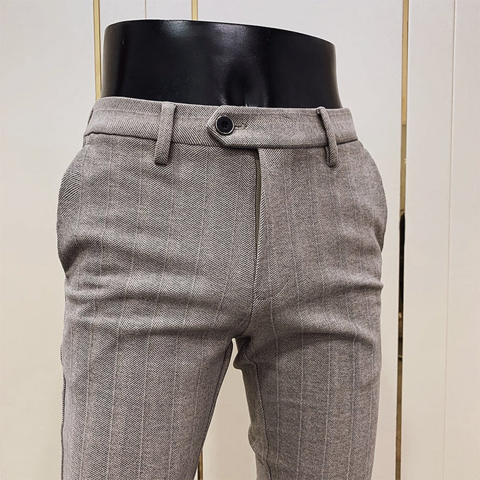 Antonio Striped Pants - AntoniosClothing - Khaki