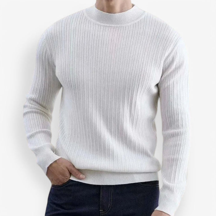 Antonios striped jacquard knit sweater - AntoniosClothing - White