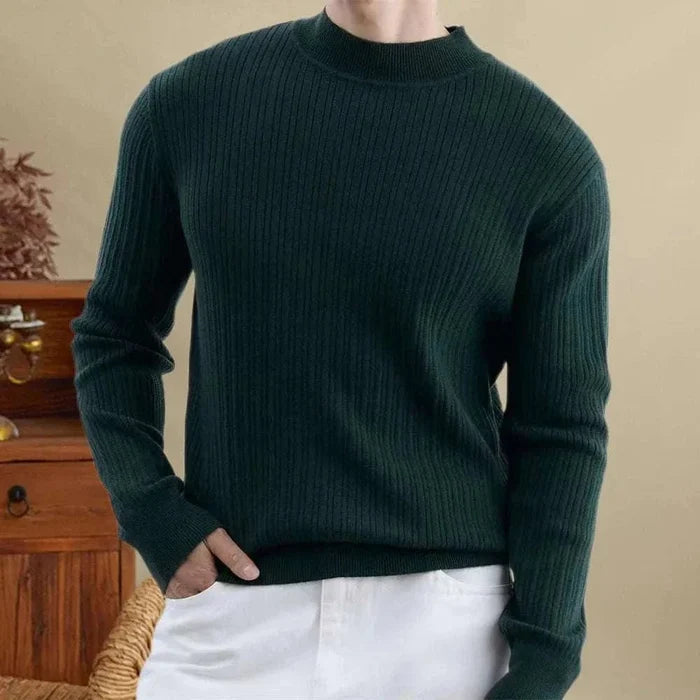 Antonios striped jacquard knit sweater - AntoniosClothing - Green