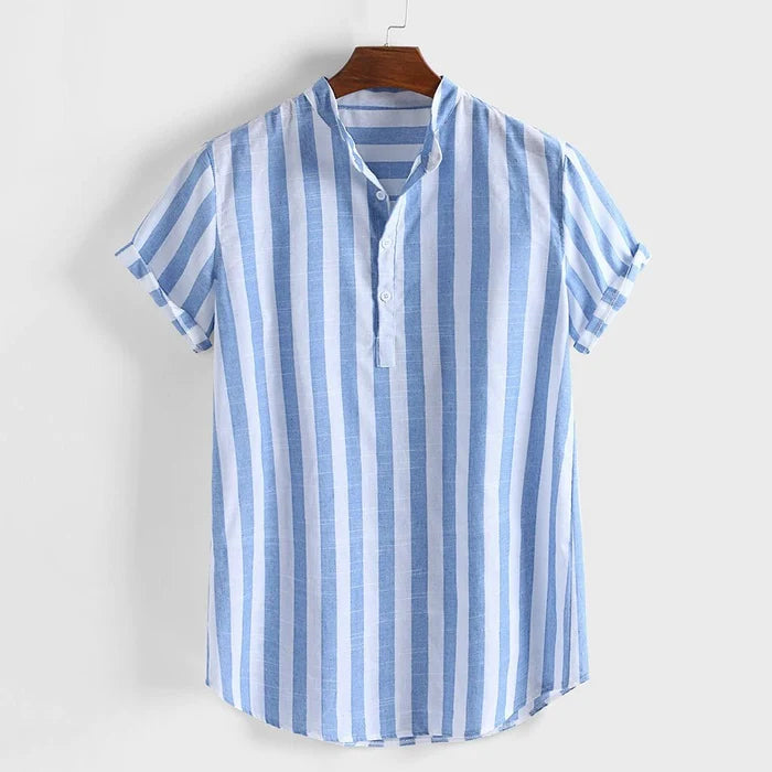Antonios Summer Cotton Shirt - AntoniosClothing - Blue