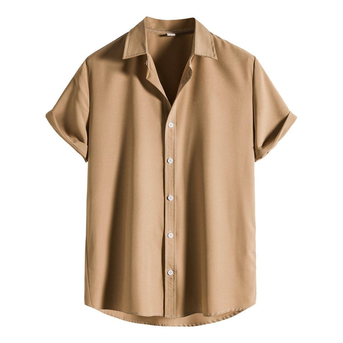 Antonios Summer Short Sleeve Solid Shirt - AntoniosClothing - Black