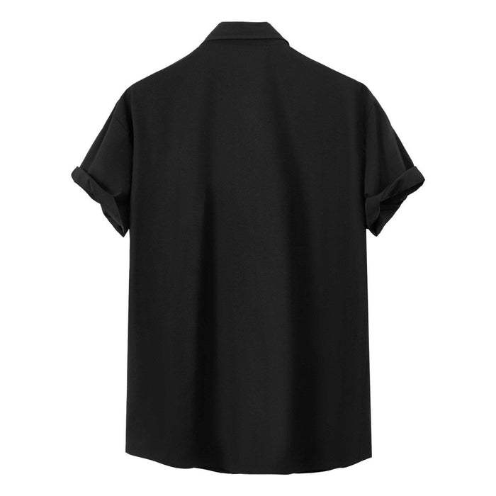 Antonios Summer Short Sleeve Solid Shirt - AntoniosClothing - Black