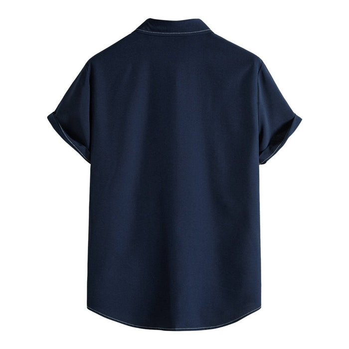 Antonios Summer Short Sleeve Solid Shirt - AntoniosClothing - Black