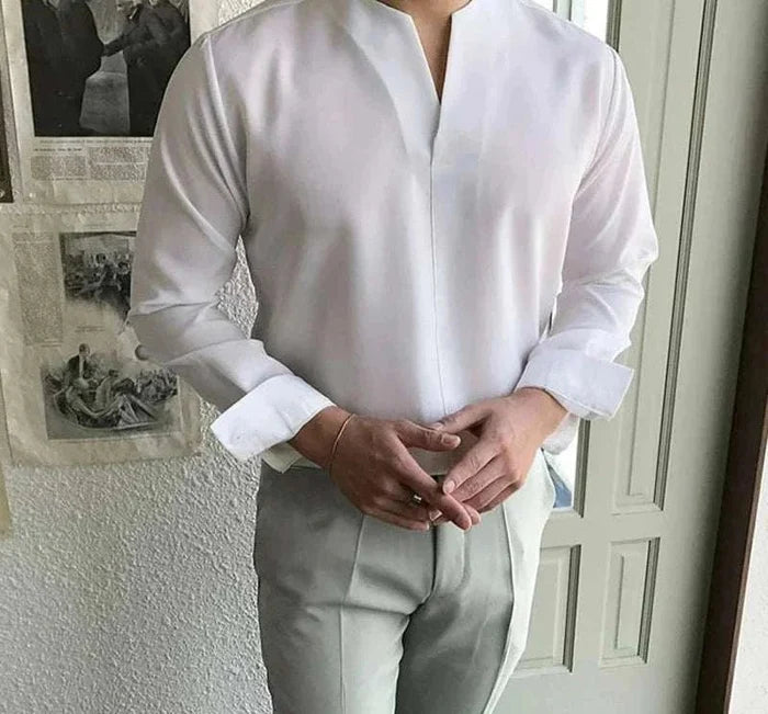 Antonios thin long-sleeve shirt - AntoniosClothing - White