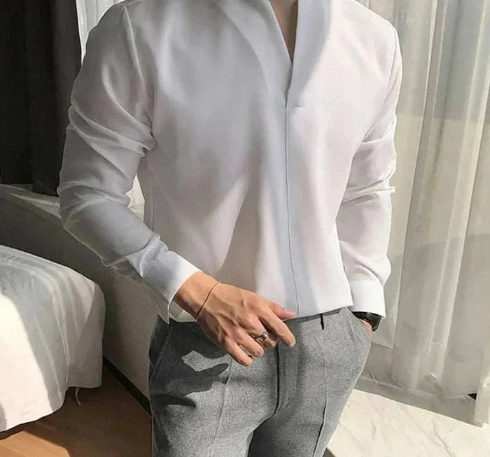 Antonios thin long-sleeve shirt - AntoniosClothing - White