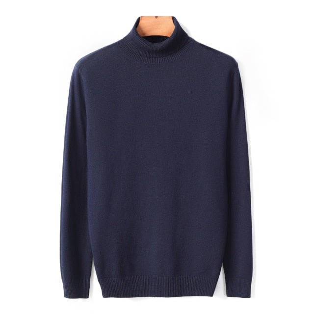 Antonios Turtleneck Quality Sweater - AntoniosClothing - Navy Blue