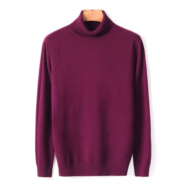 Antonios Turtleneck Quality Sweater - AntoniosClothing - Burgundy