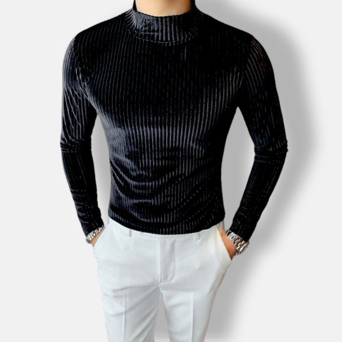 Antonios Velvet Winter Sweater - AntoniosClothing - black