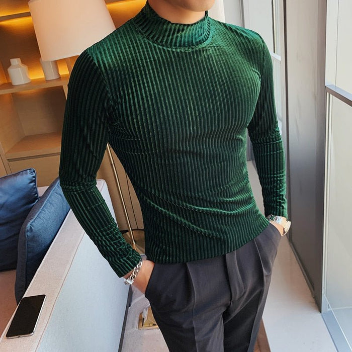 Antonios Velvet Winter Sweater - AntoniosClothing - black