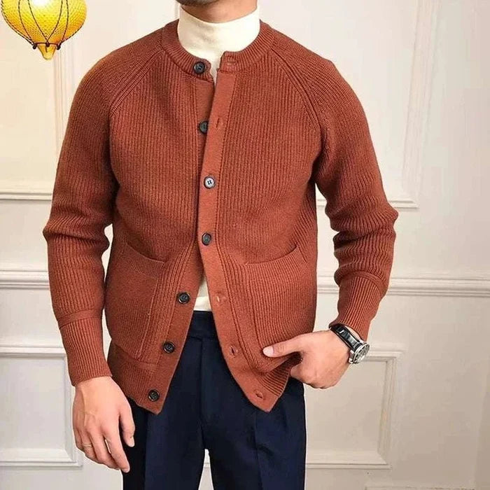 Antonios winter cardigan - AntoniosClothing - Caramel