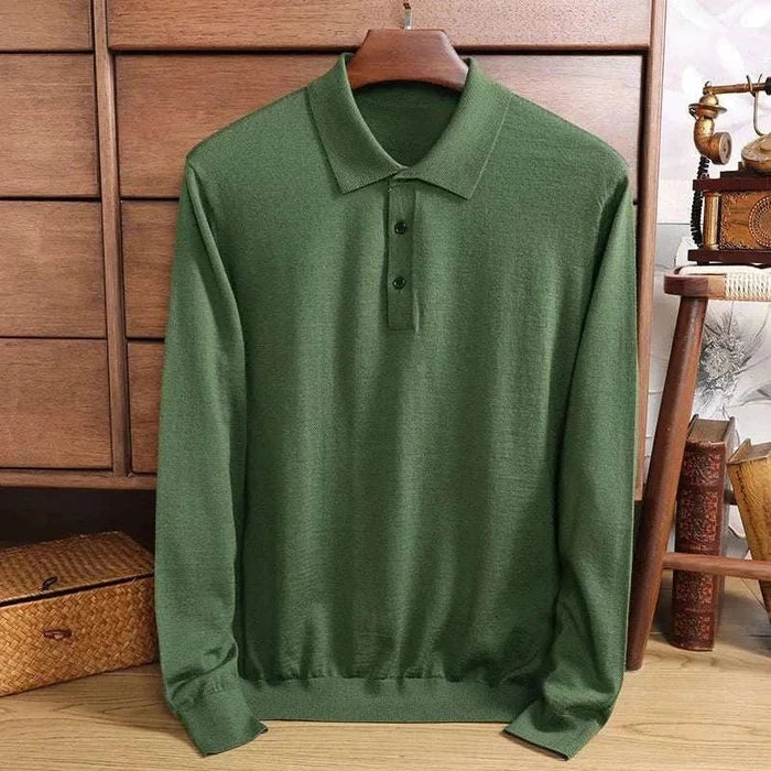 Antonios wool polo sweater - AntoniosClothing - Green