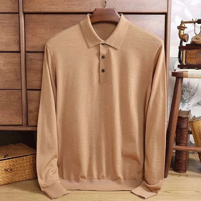 Antonios wool polo sweater - AntoniosClothing - Beige