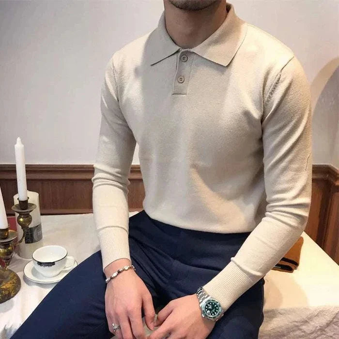Antonio turn-down sweater - AntoniosClothing - Khaki