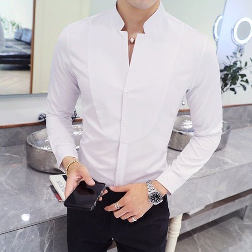 AntoniosClothing Elegant Slim fit long sleeve shirt - AntoniosClothing - white